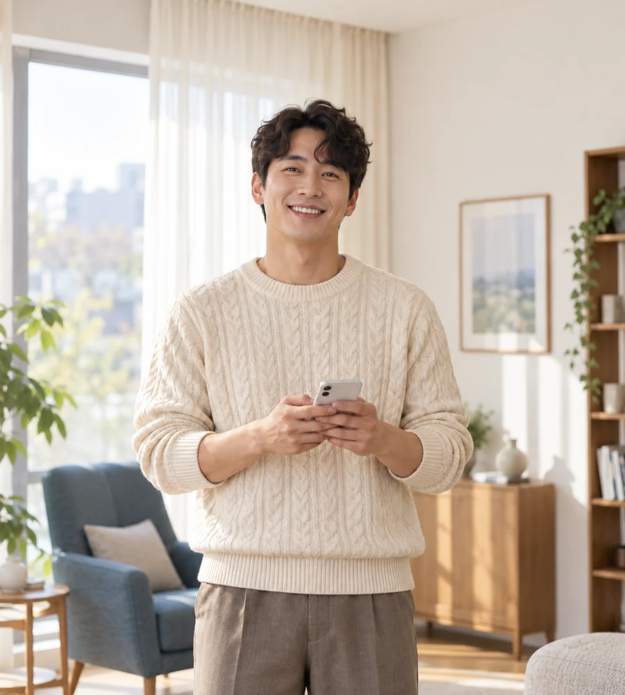 양산 개인돈 대출 상담을 휴대전화로 안내받는 고객