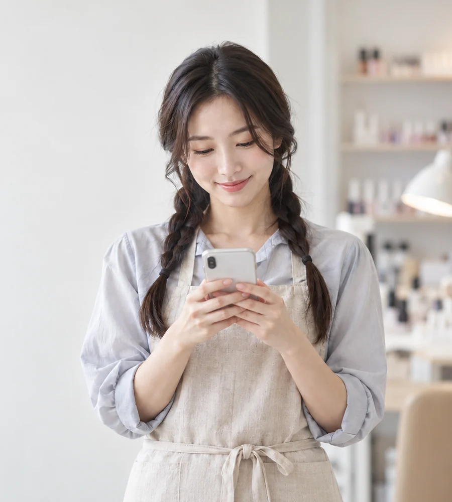 양산 개인돈 대출 상담을 휴대전화로 안내받는 고객