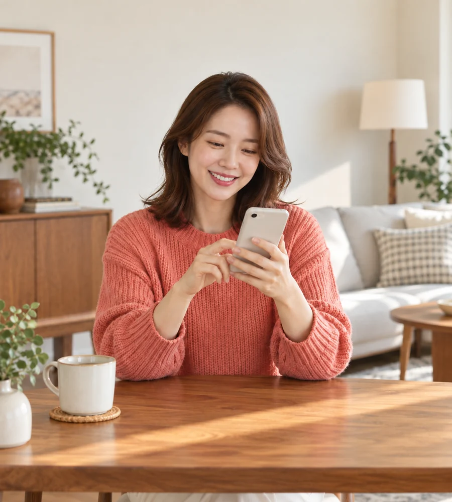 양산 개인돈 대출 상담을 휴대전화로 안내받는 고객